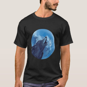 T-shirt Wolf Loups réalistes Animal Howling À La Lune W