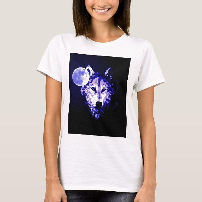 T-shirt Wolf & Lune noir nuit Collage (Devant)