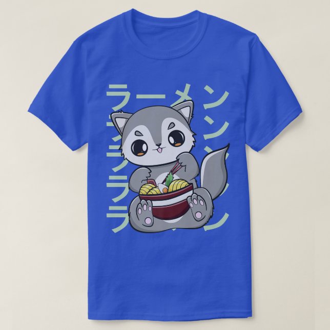 T-shirt Wolf Mange Ramen Et Nouilles Japonaises 3010 (Design devant)