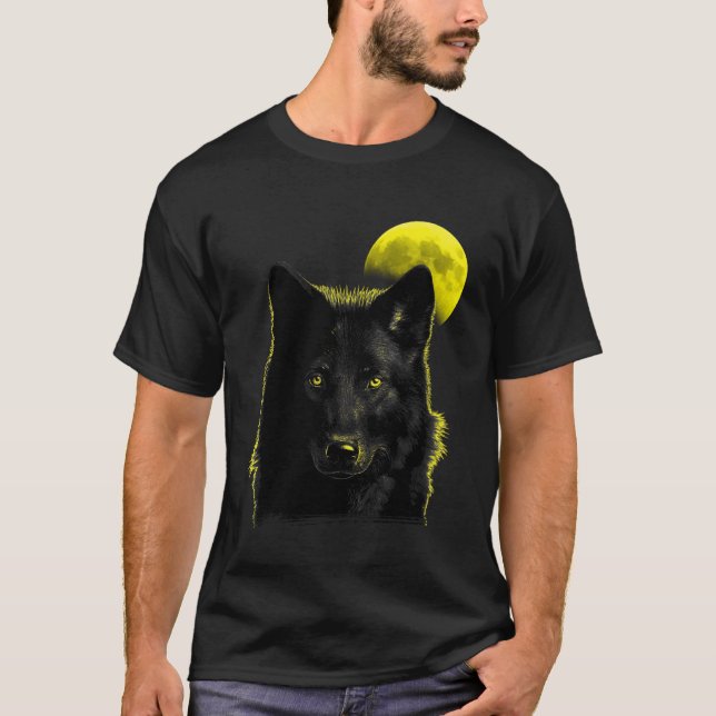 T-shirt Wolf Moon Wolf au clair de lune 1 (Devant)