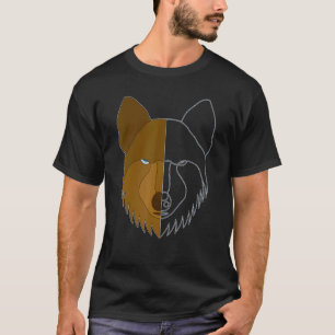 T-shirt Wolf Motif Predator Face Wolfs
