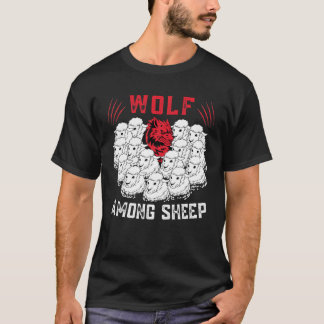 T-shirt Wolf parmi les moutons Je ne suis pas un des mouto