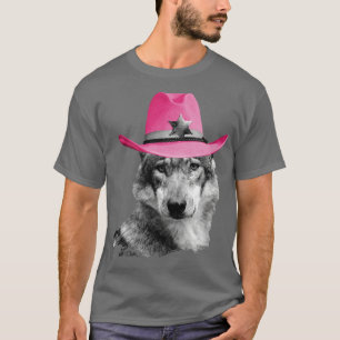 T-shirt Wolf portant une cow-boy rose Casquette