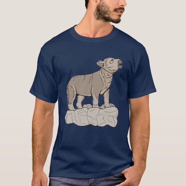T-shirt Wolf Pup Howling (Devant)
