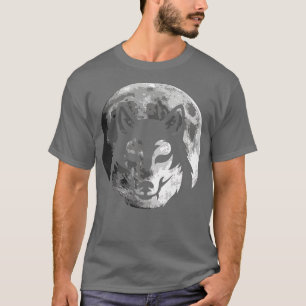 T-shirt Wolf Silhouette sur la lune cadeau pour les femmes