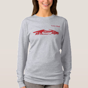 T-shirt Wolf solo T original en gris et rouge avec Lune ro