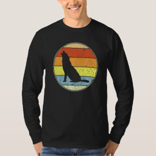 T-shirt Wolf vintage Rétro Wolf Silhouette Cute Wolves Wai