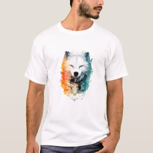 T-shirt Wolf Wild Nature Animaux Couleurs Art Peinture