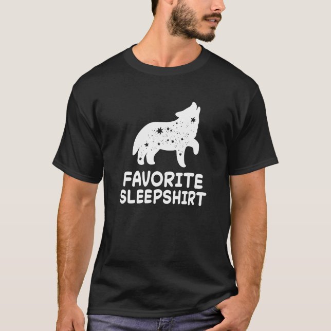 T-shirt Wolf Wolf Nap Dormir Pyjama Pyjama Nigh (Devant)