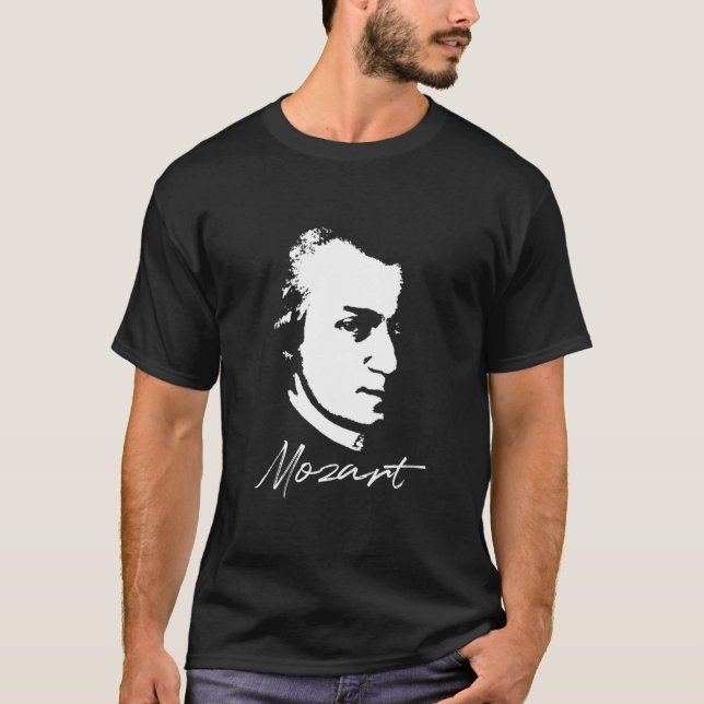 T-shirt Wolfgang Amadeus Mozart Portrait Compose classique (Devant)