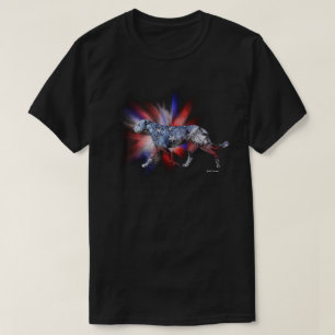 T-shirt Wolfhound irlandais patriotique rouge blanc et ble