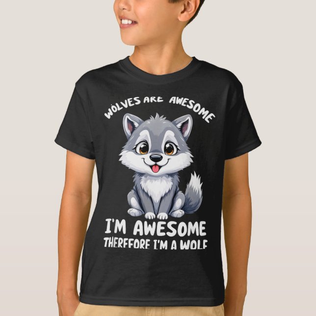 T-shirt Wolves Are Awesome Funny Wolf Gif Zookeeper  (Devant)