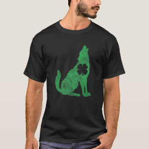 T-shirt Wolves Wolf Cadeau Saint-Patrick Shamrock Saint-Pa