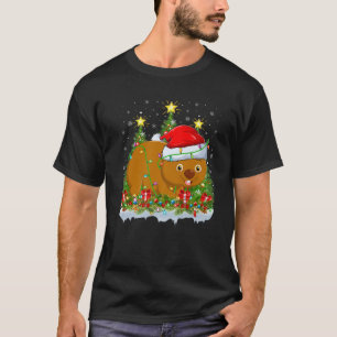 T-shirt Wombat Lighting Xmas Tree Lover Amusant Wombat Chr