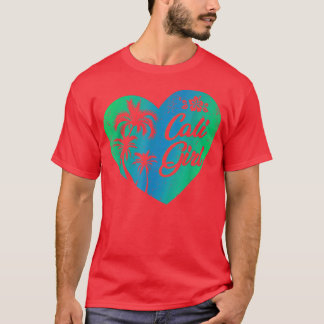 T-shirt Women Cali Girl Vintage California Heart Palm Tree