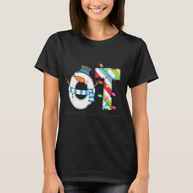 T-shirt Women Christmas Occupational Therapy Ot Ota Snowma (Devant)