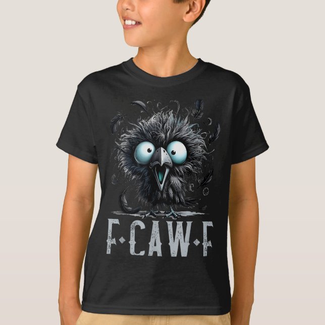 T-shirt Women F-caw-f Black Crow Black Bird Funny Hallowee (Devant)