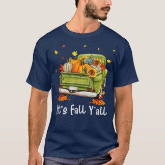 T-shirt Women It's Affaire Y'all Pumkin Truck Autumn Tree 