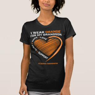 T-shirt Women Men I Wear Orange For My Grandson Leukemia