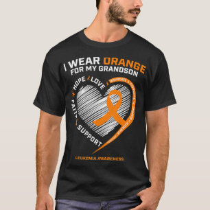 T-shirt Women Men I Wear Orange For My Grandson Leukemia