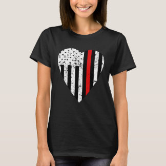 T-shirt Women s Firefighter Wife Thin Red Line Hear