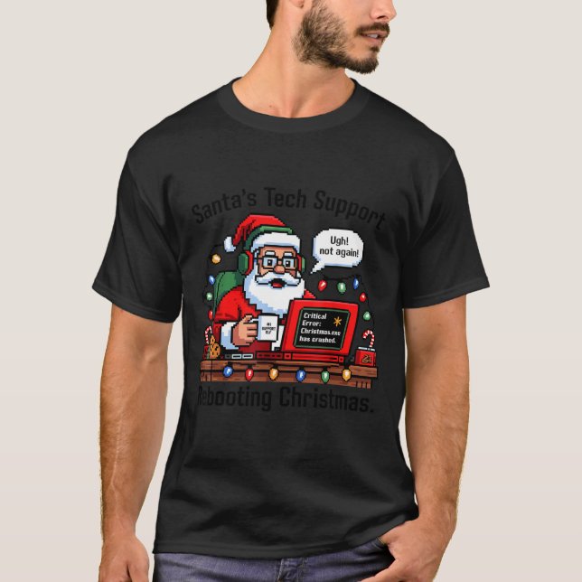 T-shirt women s Support Tech Santa Rebooting (Devant)