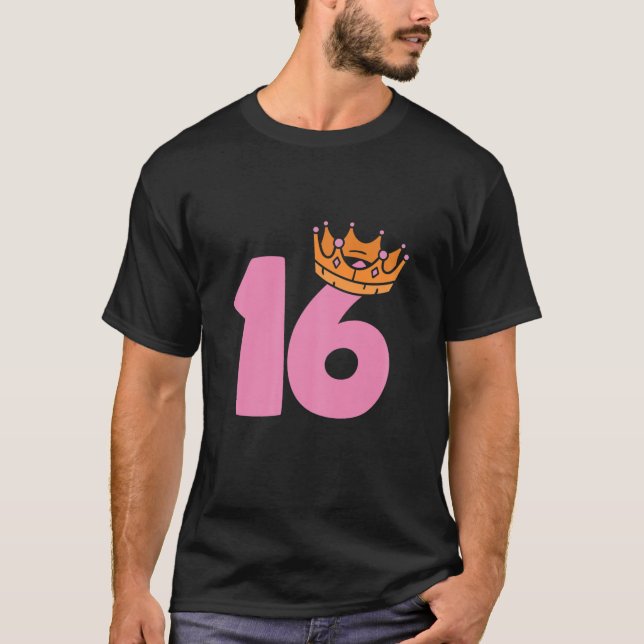 T-shirt Womens 16e Birthday Queen Girls Joyeux Birthday Pa (Devant)