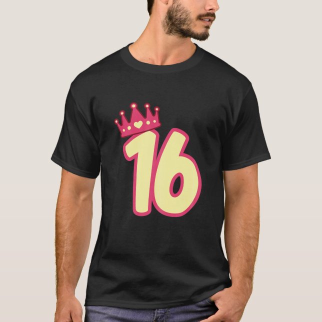T-shirt Womens 16e Birthday Queen Girls Joyeux Birthday Pa (Devant)