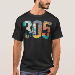 T-shirt Womens 305 Dade Comté Miami VNeck