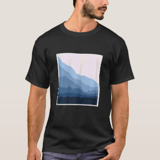 T-shirt Womens Abstract contemporary landscape boho blue 1