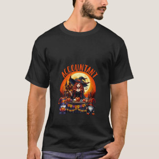 T-shirt Womens Accountant Job Costume Witch Horror Gnomes 