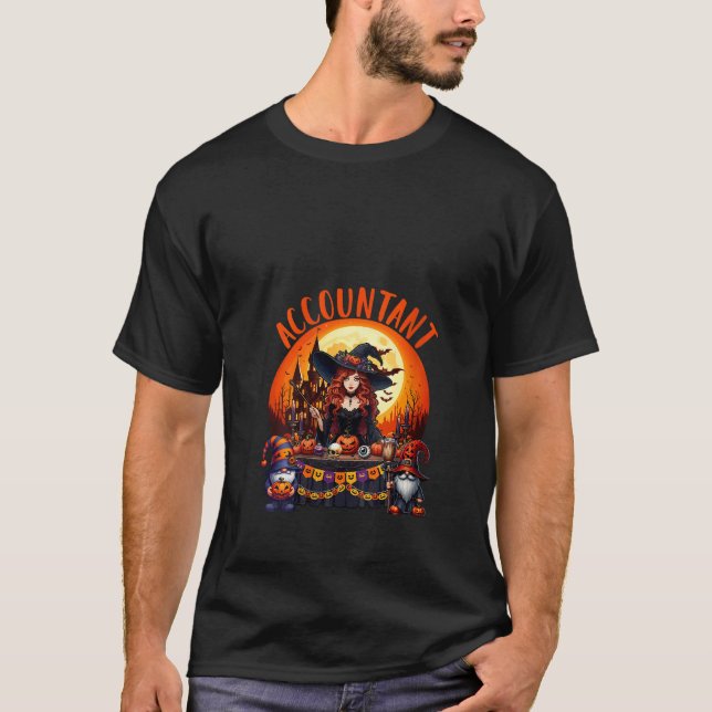 T-shirt Womens Accountant Job Costume Witch Horror Gnomes  (Devant)