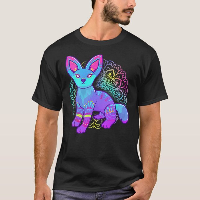 T-shirt Womens Alebrije Fox Mexican (Devant)