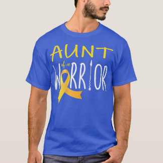 T-shirt Womens Aunt of a Warrior Childhood Cancer Awarenes