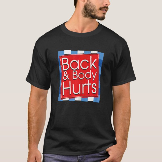 T-shirt Womens  Back Body Hurts Quote Workout Gym Top 3 (Devant)