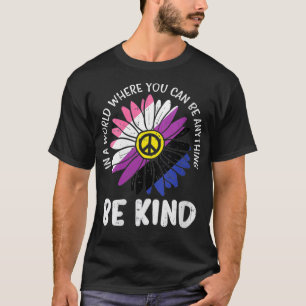 T-shirt Womens Be Kind Genre Daisy Peace Hippie Prid