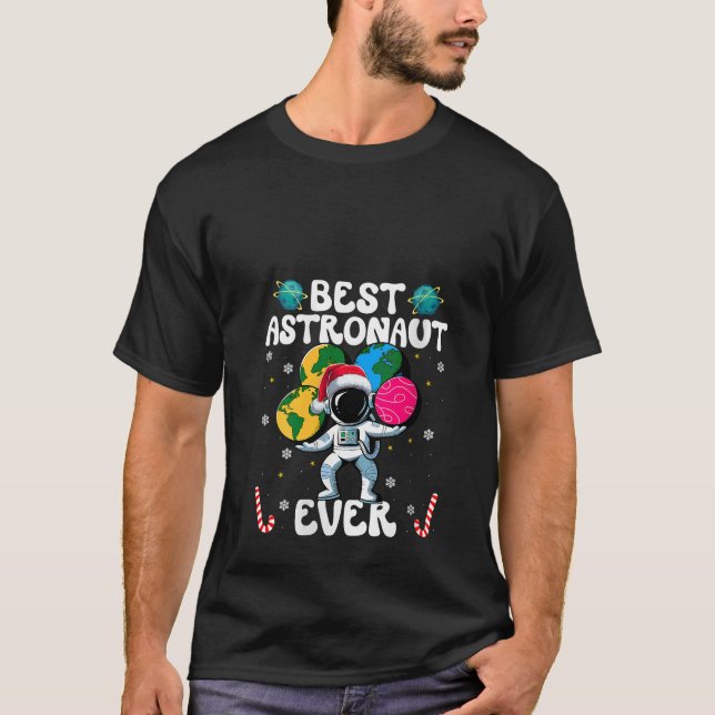 T-shirt Womens Best Astronaut Ever Christmas Basketball Ca (Devant)
