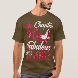 T-shirt Womens Chapter 40 Fabulous Since 1982 40th Birthda