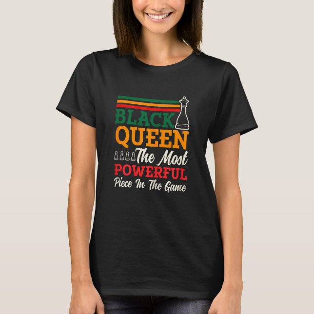 T-shirt Womens Chess Queen Most Powerful Piece Checkmate C (Devant)