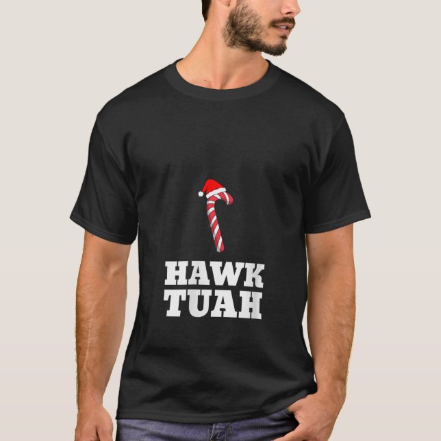 T-shirt Womens Christmas Candy Cane Hawk Tuah Spit On That (Devant)