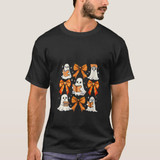 T-shirt Womens Coquette Bow Ghost Reading Books Funny Hall