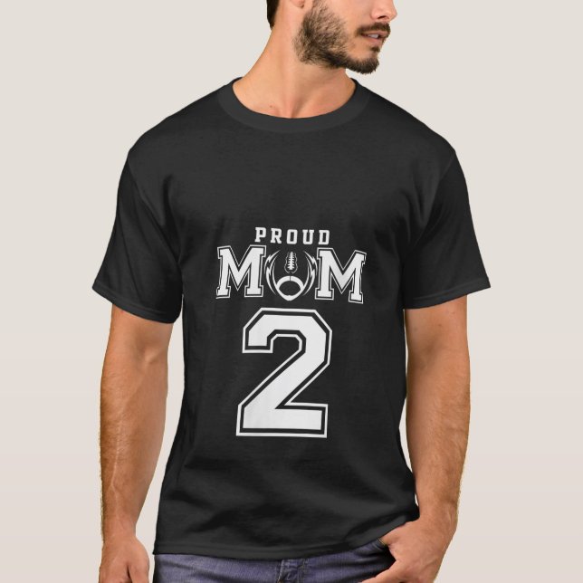 T-shirt Womens Custom Proud Football Mom Number 2 Personal (Devant)