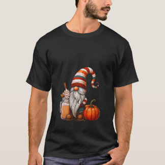 T-shirt Womens Cute Fall Gnome Pumpkin Spice Latte Thanksg