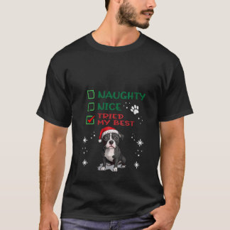 T-shirt Womens Cute Staffordshire Bull Terrier Dog Christm