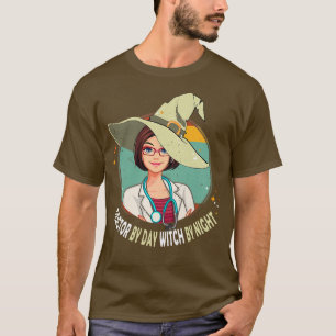 T-shirt Womens Doctor by Day Witch by Night Halloween1448