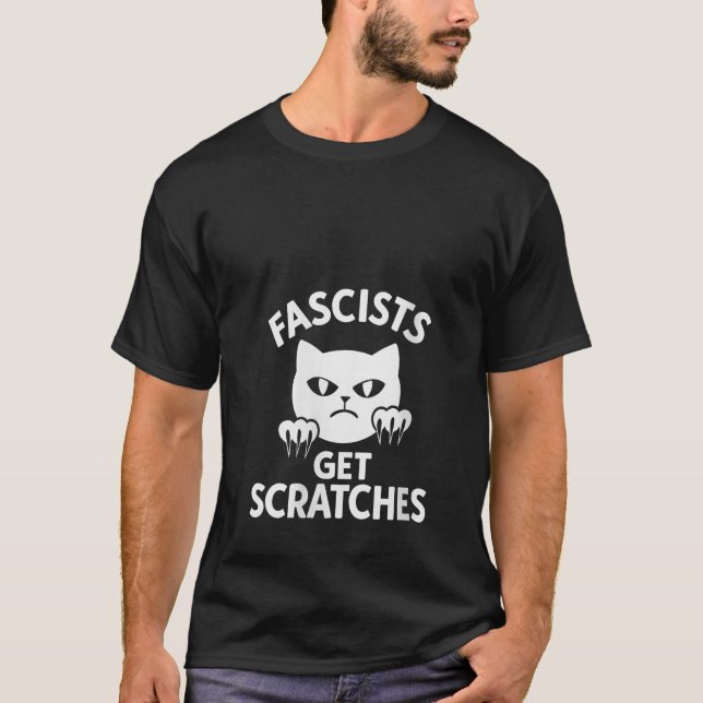 T-shirt Womens Fascists Get Scratches Kitten Cat Funny Cat (Devant)
