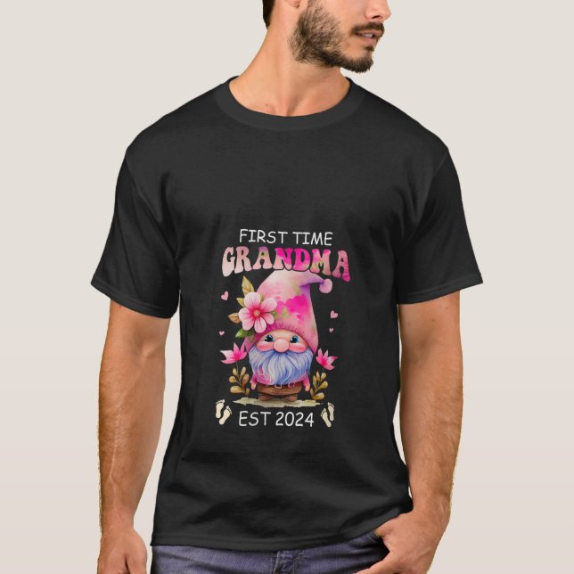 T-shirt Womens First Time Grandma Est 2024 Pregnancy Annou (Devant)