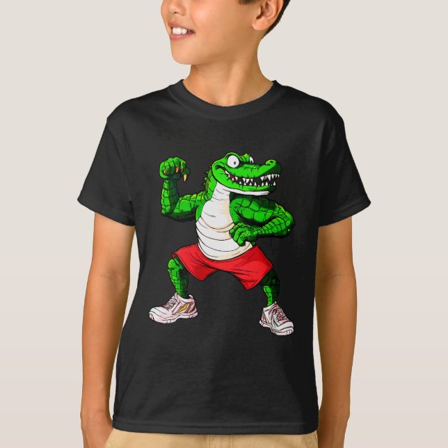 T-shirt Womens Fitness Crocodile V-neck  (Devant)