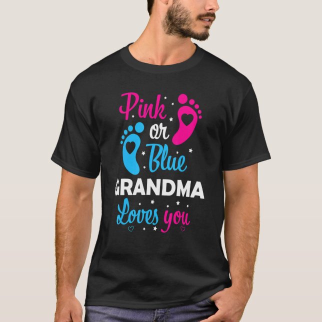 T-shirt Womens Gender Reveal Grandma Grandmother Family (Devant)