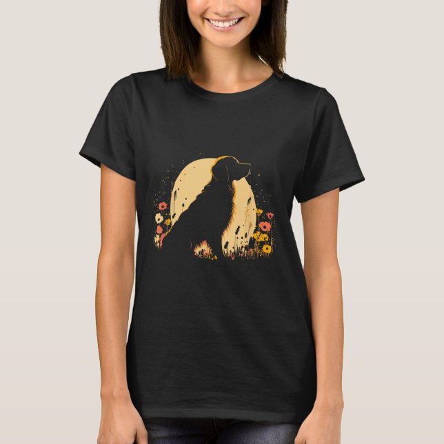 T-shirt Women's Golden Retriever Lover Dog Owner Wildflowe (Devant)